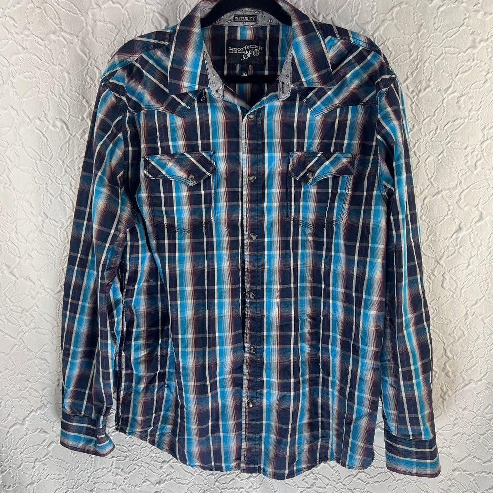 Moon shine spirit button up shirt, long sleeves‎